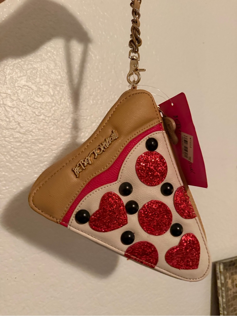 Betsey Johnson PIZZA Wristlet with Gold Hardware